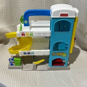 Fisher-Price Blue and Yellow Car Garage Playset